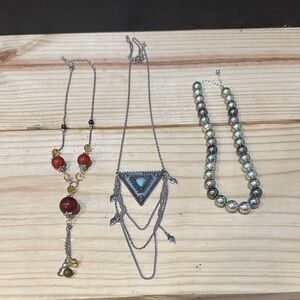 Silver and Turquoise Pendant Necklace